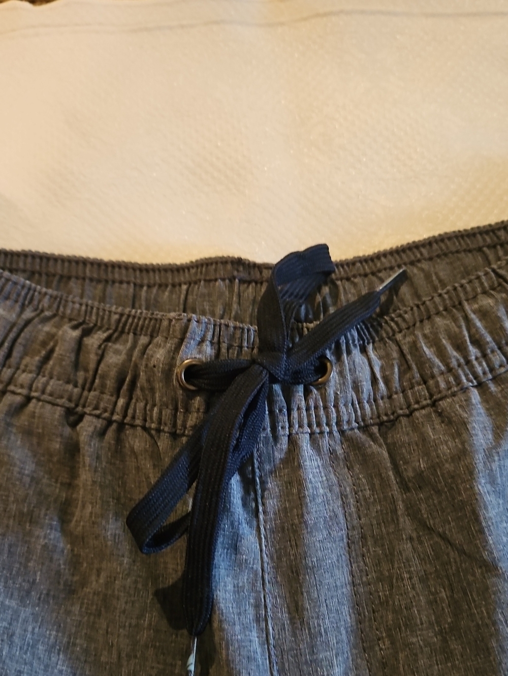 Tailor Vintage Gray Elastic-Waist Shorts Sz M - Picture 3 of 8